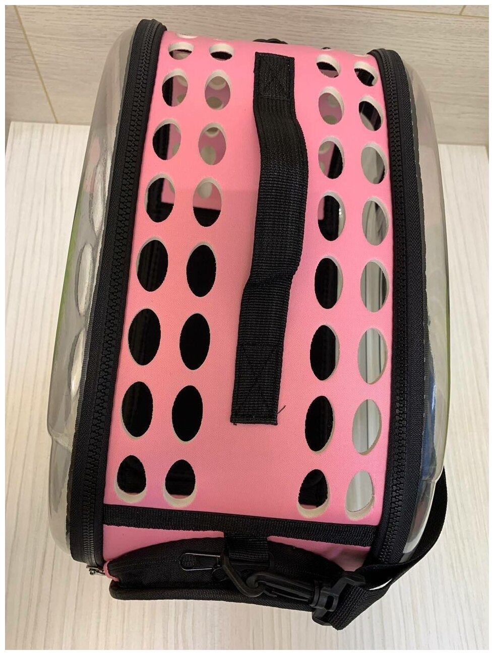 Складная сумка-переноска для животных, размер 45*28*34 см, цвет розовый - фотография № 5