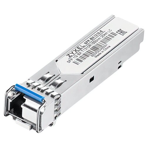 Трансивер ZYXEL SFP-BX1310-E-ZZBD02F трансивер zyxel трансивер zyxel sfp ethernet оптика lc tx 1550нм rx 1310нм максимальное расстояние 20км sfp bx1550 e zzbd01f