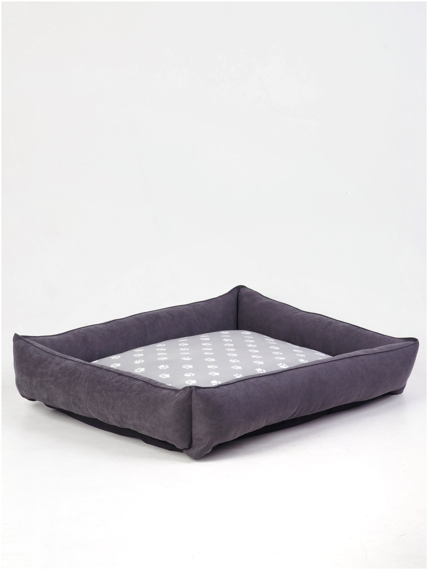 Лежанка-диван для средних и для мелких пород собак со съемным чехлом. Размер 80х60. Серебро - фотография № 4