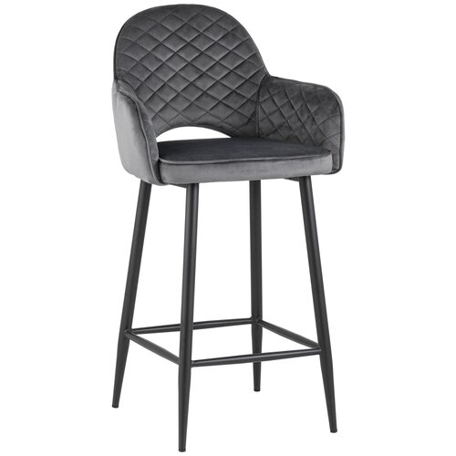 Полубарный стул с подлокотниками TRIXETY STUDIO, серый велюр