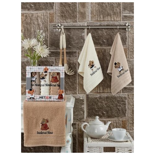 фото Набор махровых кухонных полотенец; метеор -10565; размеры: 30 х 50 (3 шт) meteor