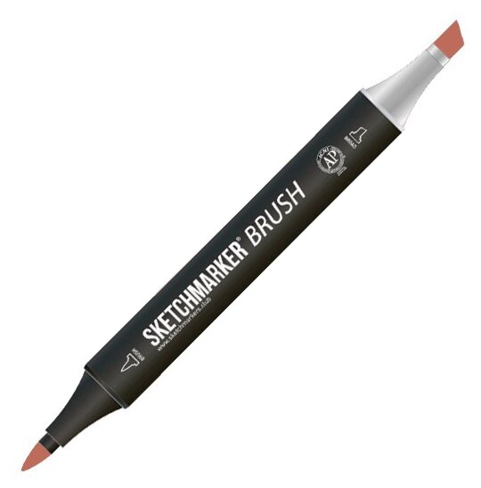 Маркер Sketchmarker Brush двухсторонний на спирт.основе цв.BR22 Светлый коричневато-красный