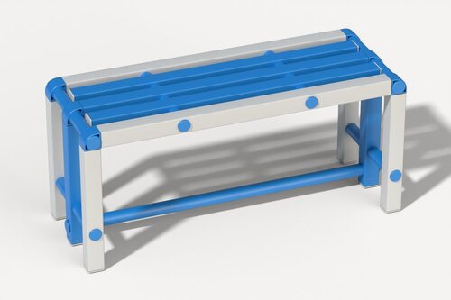 Изображение товара Скамейка пластиковая Aquamania.pro синяя/белая