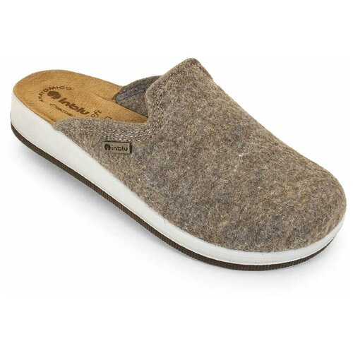 фото Войлочные тапочки на платформе inblu ct000025 песочного цвета (размер 37 / 23,5см)