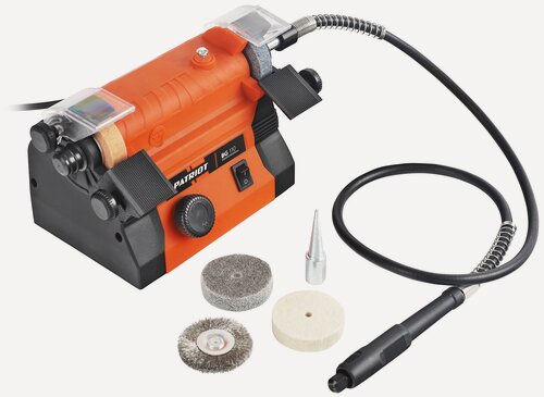 Изображение товара Станок точильный многофункциональный PATRIOT BG 110, с гравером на гибком валу и набором насадок, 100 Вт, электрический