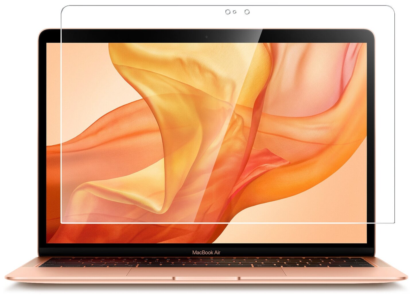 Защитное стекло на Apple Macbook Air 13/ 13 Pro на Экран (гибридное=пленка+стекловолокно) прозрачное тонкое Hybrid Glass Miuko