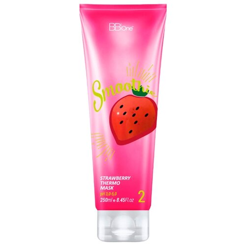 фото BB One Кератин с соком клубники SMOOTHIE strawberry thermo mask, 250 мл