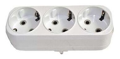 Разветвитель 3 гнезда с заземл. плоский 16А UNIVersal UNIVERSAL А303 (1 шт.)