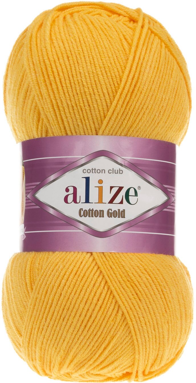 Пряжа Alize Cotton Gold темно-желтый (216), 55%хлопок/45%акрил, 330м, 100г, 1шт