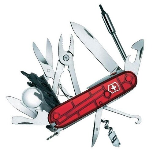 Швейцарский нож Victorinox Cyber Tool Lite (полупрозрачный красный) 91 мм, 36 функций, 1.7925.T