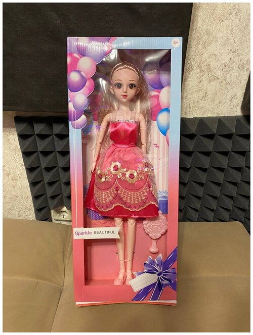 Кукла Sparkle Beauty Girl в розовом платье, с аксессуаром, 52 см