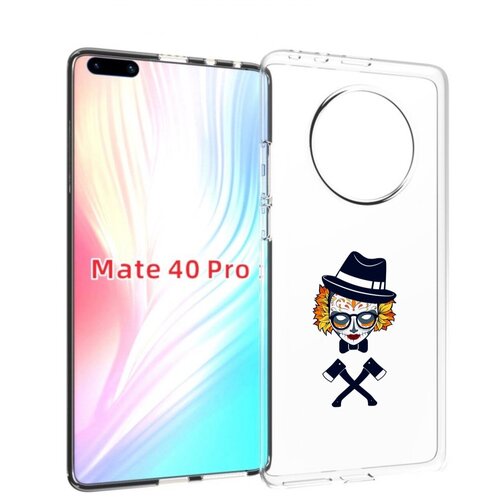 Чехол MyPads девушка в маске с топорами рисунок для Huawei Mate 40 Pro (NOH-NX9) задняя-панель-накладка-бампер чехол mypads девушка в маске япония для huawei mate 40 pro plus задняя панель накладка бампер