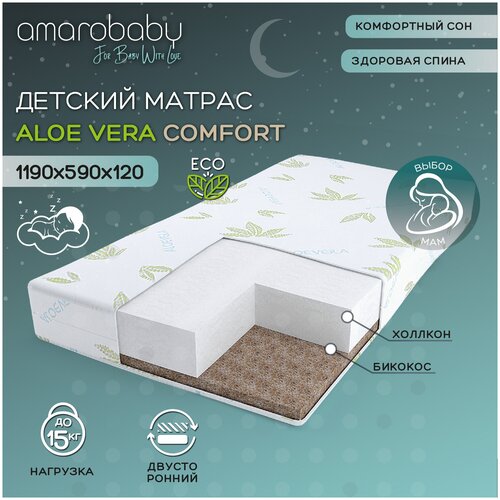 Матрас LunaTown со съемным чехлом, Aloe Vera Comfort 1190 x 560 х 120