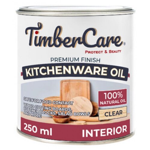 Пропитка для дерева и столешниц TimberCare Kitchenware Oil, масло для дерева и разделочных досок, деревянной посуды, прозрачное, 0.250л, матовый