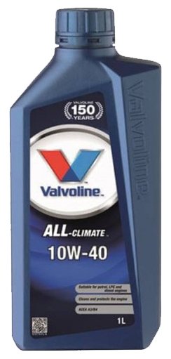 Полусинтетическое моторное масло VALVOLINE All-Climate 10W-40, 1 л, 1.2 кг, 1 шт