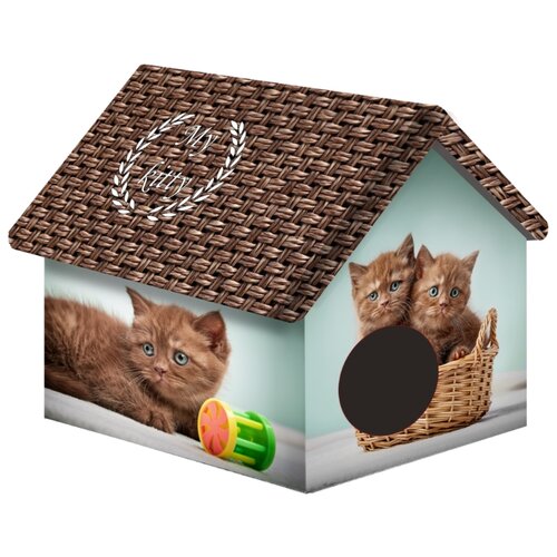 фото Домик для кошек, для собак PerseiLine Шоколадные котята 33х33х40 см коричневый