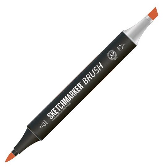 Маркер Sketchmarker Brush двухсторонний на спирт.основе цв.O21 Оранжево-красный