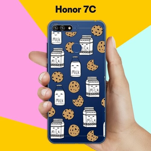 Силиконовый чехол на Honor 7C Печеньки и молоко / для Хонор 7Ц силиконовый чехол молоко и печеньки на honor 7c