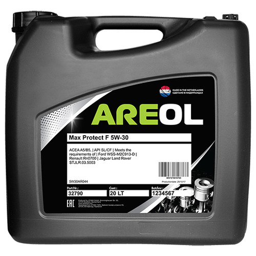 AREOL Areol Max Protect F 5w-30 (5l)_масло Моторное! Синт Acea A5/B5, Api Sl/Cf, Ford Wss-M2c913-D