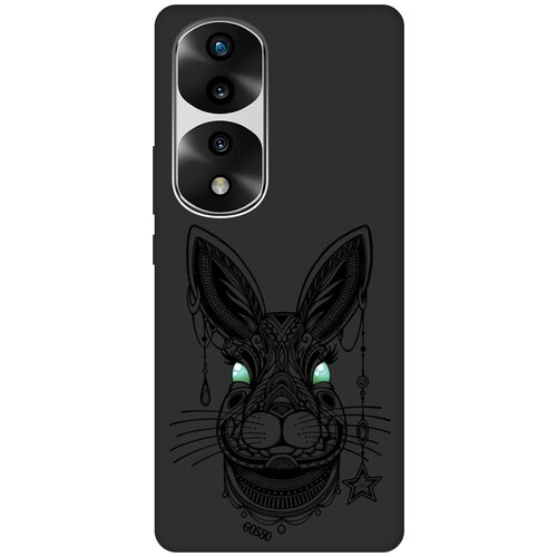 Матовый Soft Touch силиконовый чехол на Honor 70 Pro / Honor 70 Pro+ / Хонор 70 / 70 Про Плюс с 3D принтом Grand Rabbit черный матовый soft touch силиконовый чехол на honor 70 хонор 70 с 3d принтом grand cat черный