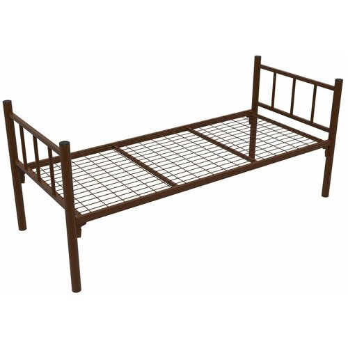 Кровать металлическая одноярусная КМ-1.51 COOL коричневая