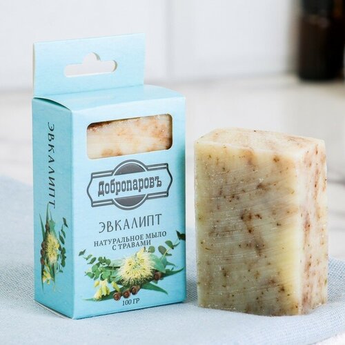 Мыло банное натуральное с травами в коробке Эвкалипт 100 гр Добропаровъ