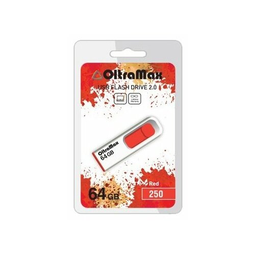 Флешка OltraMax 250 64 ГБ, 1 шт., red