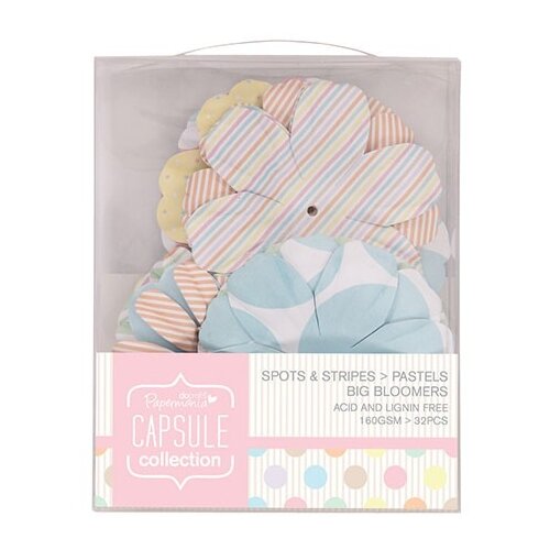 Docrafts Декоративные элементы для скрапбукинга Крупные цветы Spots & Stripes Pastels, PMA368105 32 шт. разноцветный