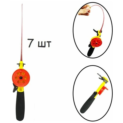 Набор складных удочек для зимней рыбалки 7 шт красный набор складных удочек для зимней рыбалки 2 шт зеленый