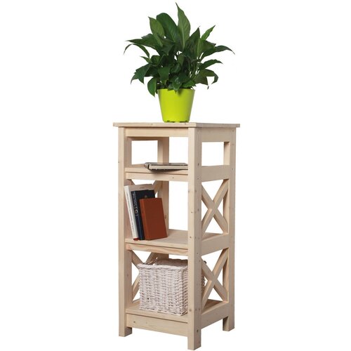 Этажерка узкая, 4 полки, 910х400х400мм, стеллаж деревянный