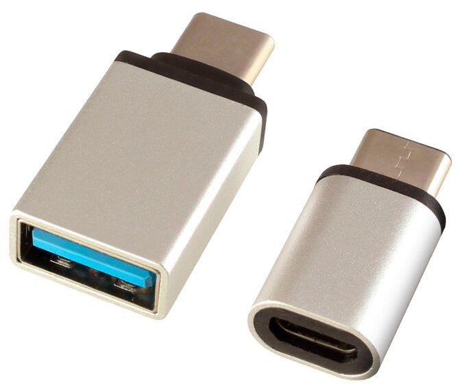Переходник Ginzzu OTG USB - USB Type-C + microUSB - USB Type-C (GC-885)