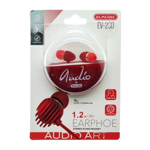 ELMCOEI EV-230 Красные наушники-гарнитура 35мм 33900₽