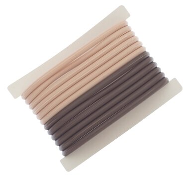 DEWAL, Резинки для волос силиконовые, коричневый/бежевый, 12 шт.