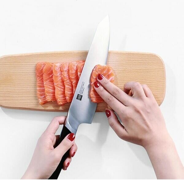 Нож кухонный Xiaomi HuoHou Composite Steel Slicing Knife (HU0042) стальной разделочный для мяса лезв - фото №13