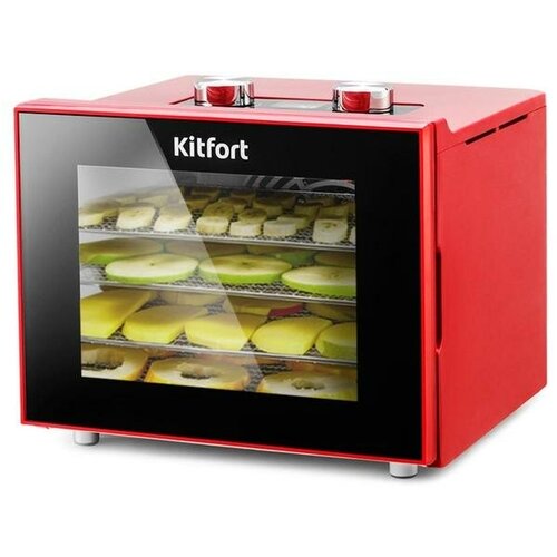 Сушилка для овощей и фруктов Kitfort КТ-1915-2 340 Вт 4 яруса 230х180 мм красная 1275500₽