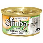 Корм для кошек Simba Мусс для кошек с телятиной и почками (0.085 кг) 1 шт. - изображение