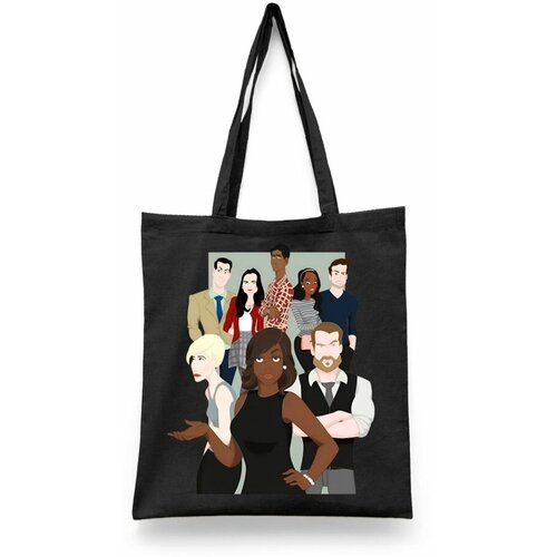 фото Сумка-шоппер унисекс каждому своё "как избежать наказание за убийство/сериал" черная