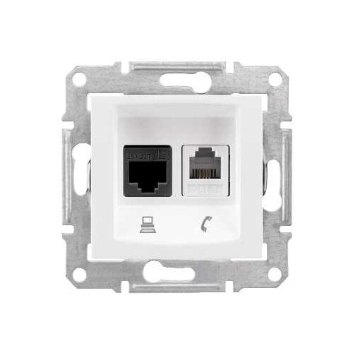 фото Телекоммуникационная розетка schneider electric sedna sdn5100121, белый