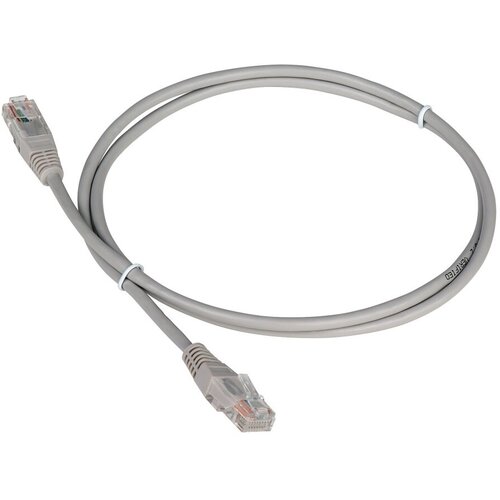 Патч-корд RJ45 - RJ45, 4 пары, UTP, категория 5е, 0.5 м, серый, TWT TWT-45-45-0.5-GY