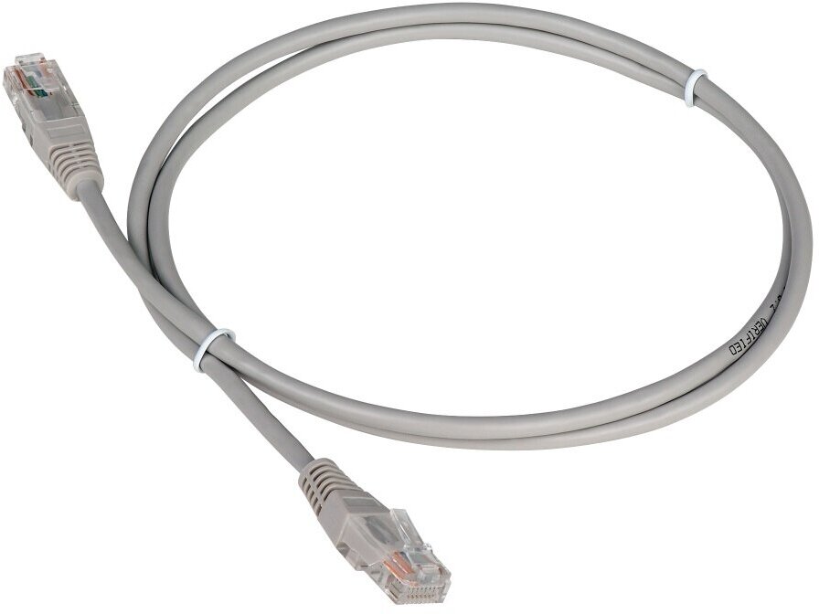 Патч-корд RJ45 - RJ45, 4 пары, UTP, категория 5е, 0.5 м, серый, TWT TWT-45-45-0.5-GY