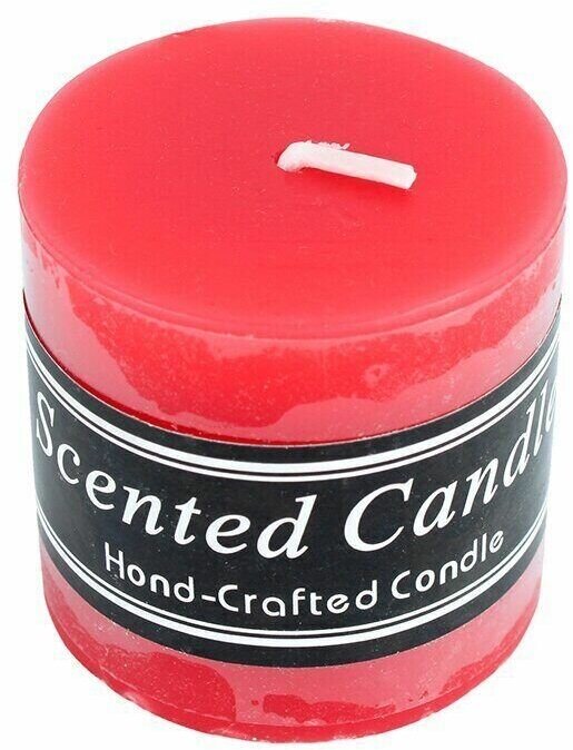 фото Свеча круглая красная h-4,5см, d-5см