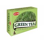 Благовония ароматические конусы HEM Хем НЕМ Зеленый чай Green tea с подставкой с подставкой 10 шт - изображение