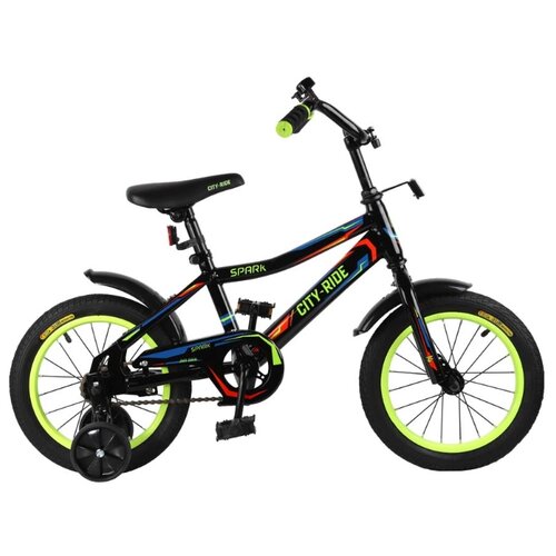 фото Велосипед детский city-ride spark , детский двухколесный, стальная рама, стальные диски 14 дюймов, черный