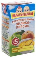 Пюре Малышам яблоко-персик (с 5 месяцев) Tetra Pak 125 г, 1 шт.