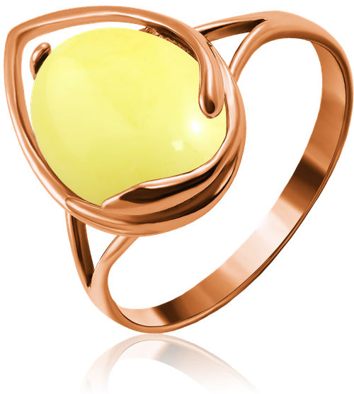 Кольцо Diamant online, золото, 585 проба, янтарь, размер 20, оранжевый