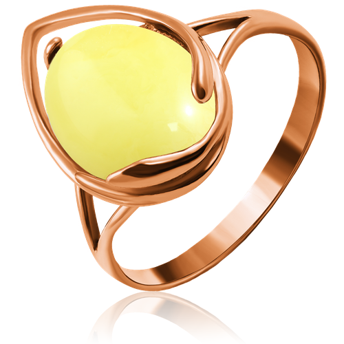 фото Кольцо diamant online, золото, 585 проба, янтарь, размер 20, оранжевый