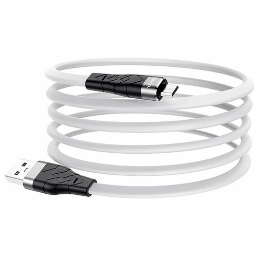 Кабель USB Hoco X53 Angel для MicroUSB, 2.4А, 1 метр, белый кабель usb hoco x53 angel для microusb 2 4а 1 метр белый