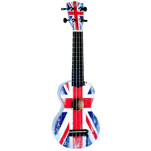 WIKI UK/GB гитара укулеле сопрано, липа, рисунок британский флаг чехол в комплекте