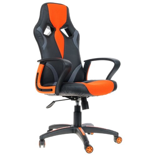 фото Компьютерное кресло TetChair Runner игровое, обивка: текстиль/искусственная кожа, цвет: черный/оранжевый
