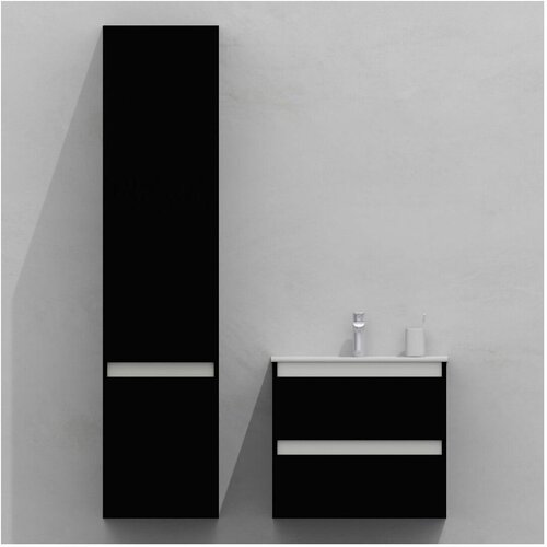 Комплект мебели для ванной тумба 60 см и пеналом 40*40*170 см, левый, цвет NCS S 5000-N, влагостойкий, матовая эмаль + лак, серия СДпрестиж